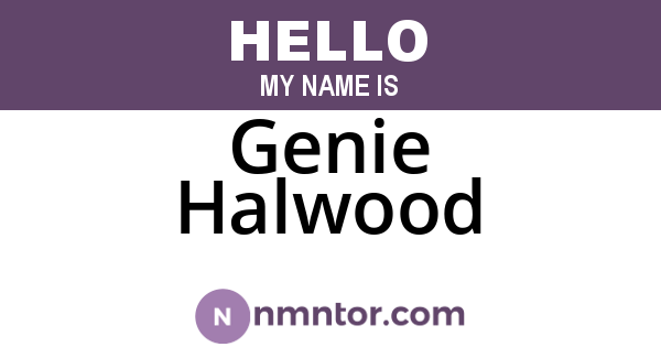 Genie Halwood
