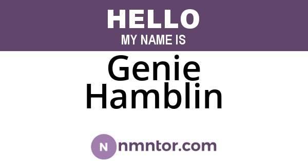 Genie Hamblin