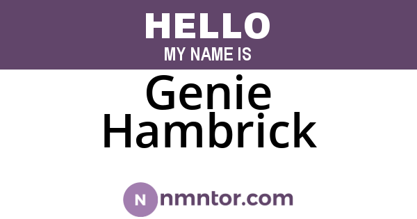 Genie Hambrick