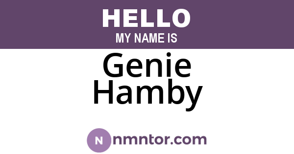 Genie Hamby