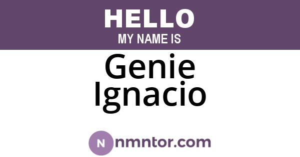 Genie Ignacio