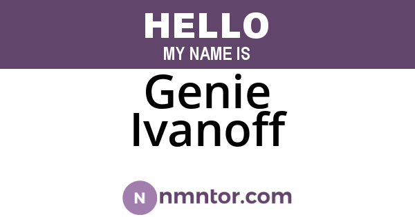 Genie Ivanoff