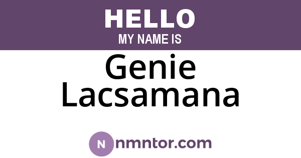 Genie Lacsamana