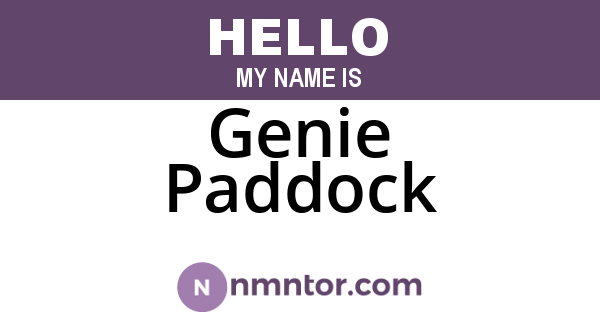 Genie Paddock