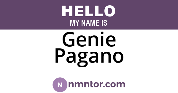 Genie Pagano