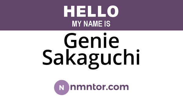 Genie Sakaguchi