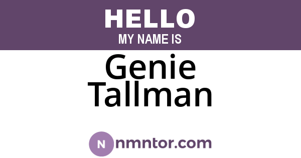 Genie Tallman