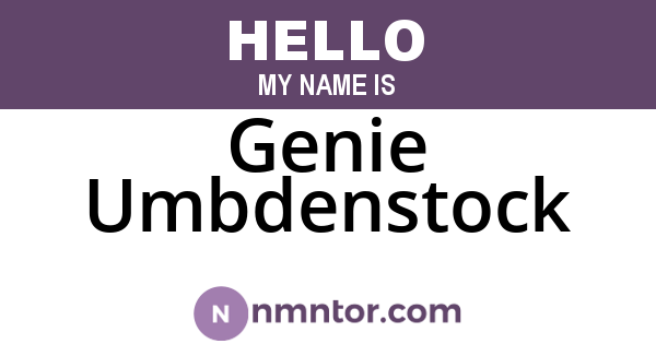 Genie Umbdenstock