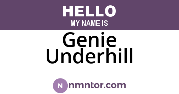 Genie Underhill