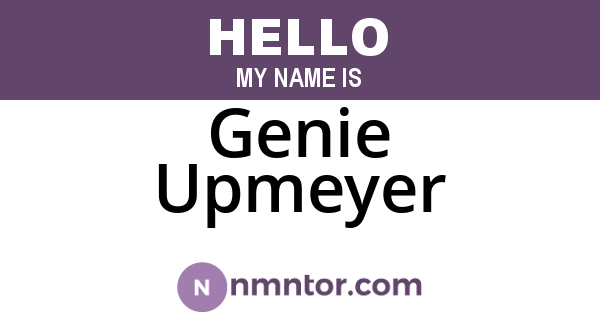 Genie Upmeyer