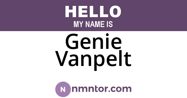 Genie Vanpelt