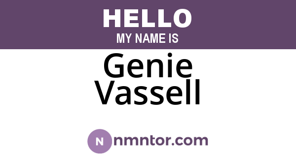 Genie Vassell