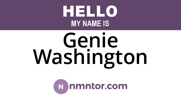Genie Washington