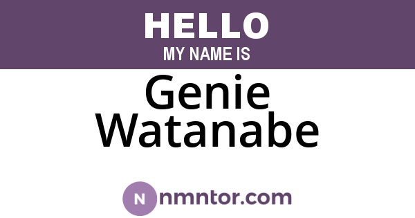 Genie Watanabe