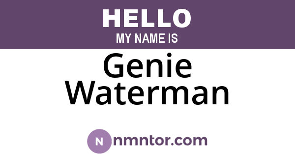 Genie Waterman