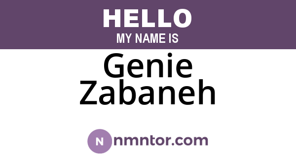 Genie Zabaneh