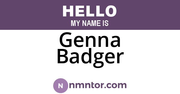 Genna Badger