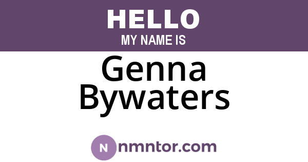 Genna Bywaters