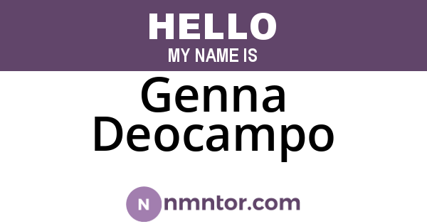 Genna Deocampo