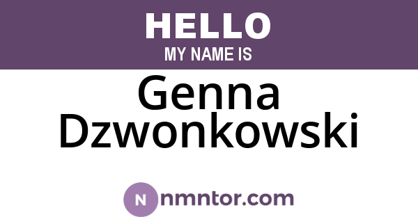 Genna Dzwonkowski