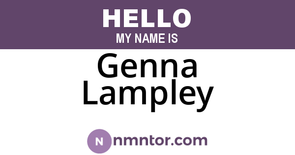 Genna Lampley
