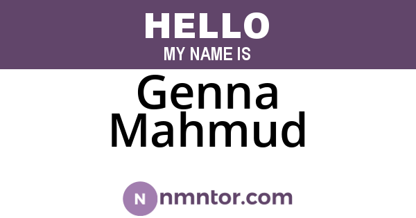 Genna Mahmud