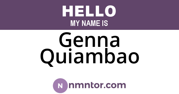 Genna Quiambao