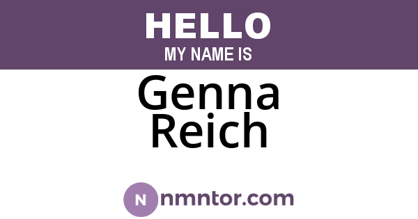Genna Reich