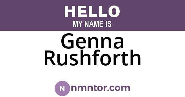 Genna Rushforth