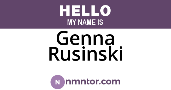 Genna Rusinski
