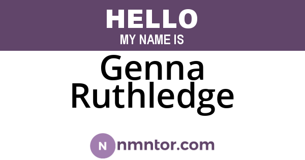 Genna Ruthledge