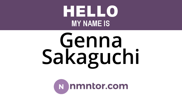 Genna Sakaguchi