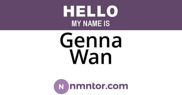 Genna Wan
