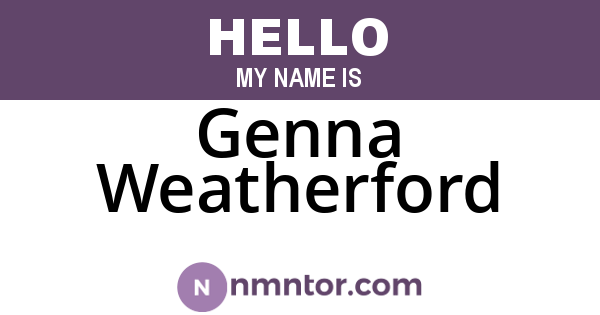 Genna Weatherford