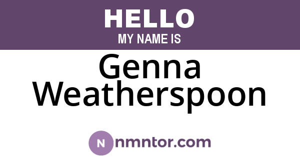 Genna Weatherspoon