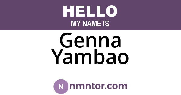 Genna Yambao