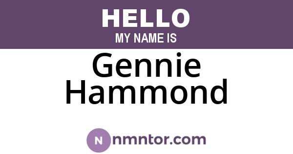 Gennie Hammond
