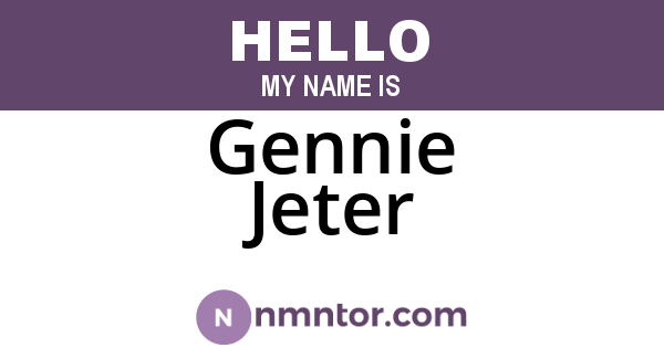 Gennie Jeter
