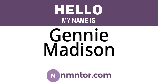 Gennie Madison