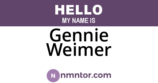 Gennie Weimer