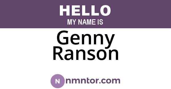 Genny Ranson