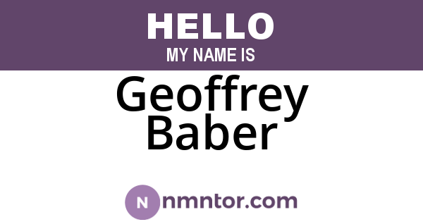 Geoffrey Baber