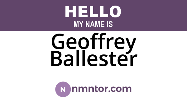 Geoffrey Ballester