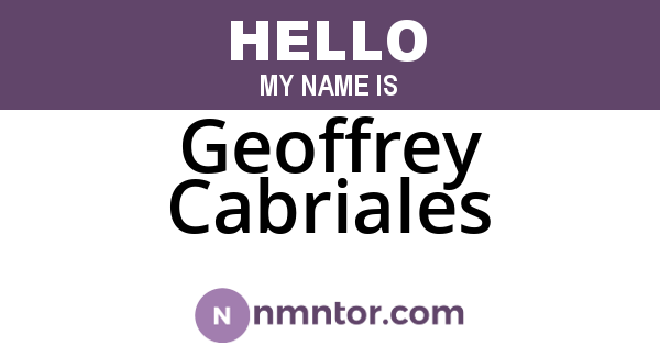 Geoffrey Cabriales