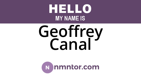 Geoffrey Canal