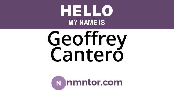 Geoffrey Cantero