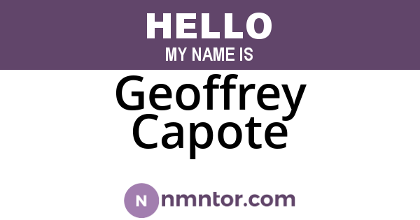 Geoffrey Capote