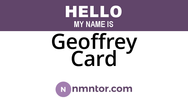Geoffrey Card