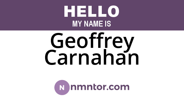 Geoffrey Carnahan