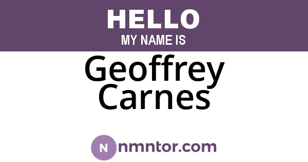 Geoffrey Carnes